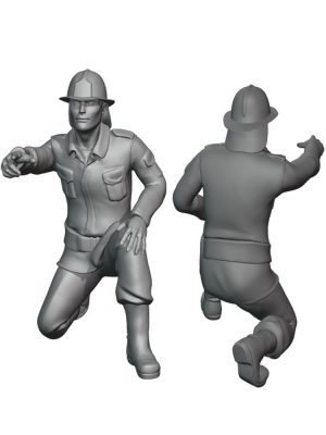Firefighter in combat uniform - 1980s. Scale H0 1:87 MS1 4