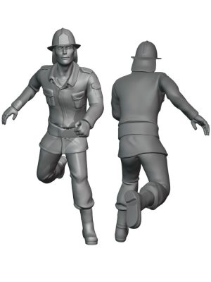 Firefighter in combat uniform - 1980s. Scale H0 1:87 MS1 5