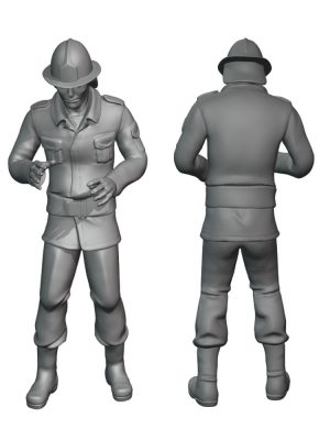 Firefighter in combat uniform - 1980s. Scale H0 1:87 MS1 9